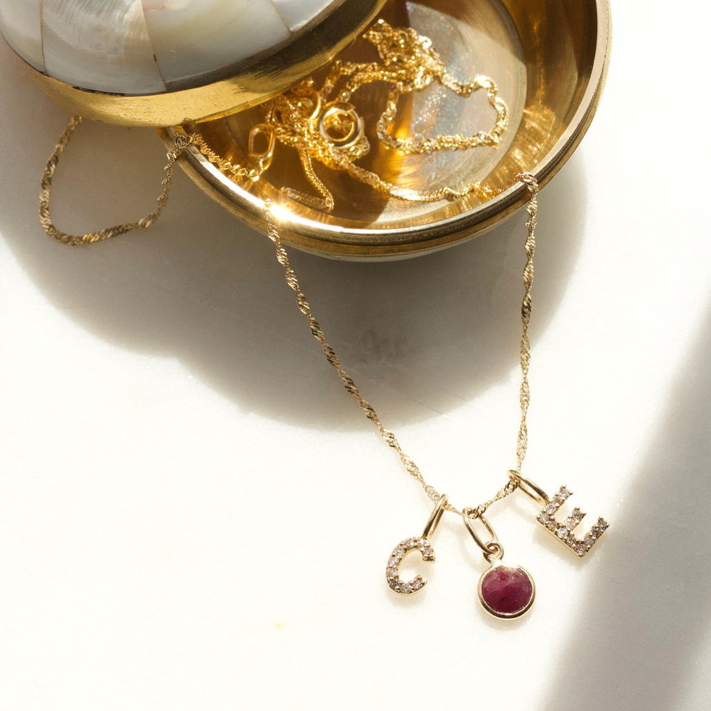 Treasured Diamond Initial Charm