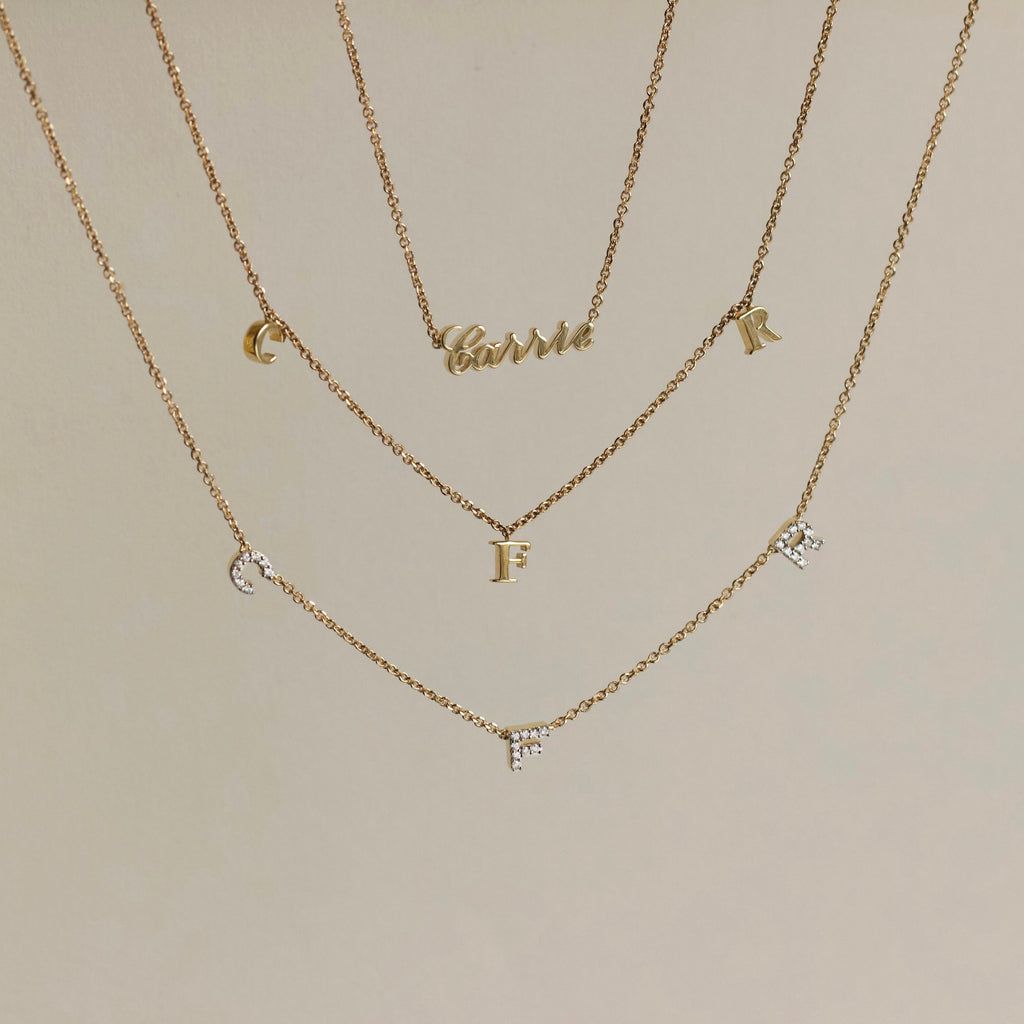 Custom Made Drop Initial Necklace
