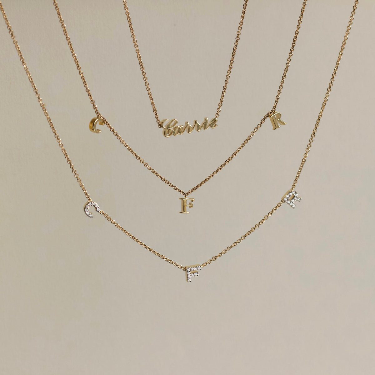 Custom Made Drop Initial Necklace