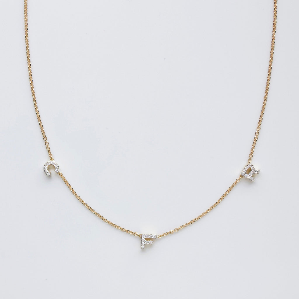Custom Made Diamond Initial Necklace