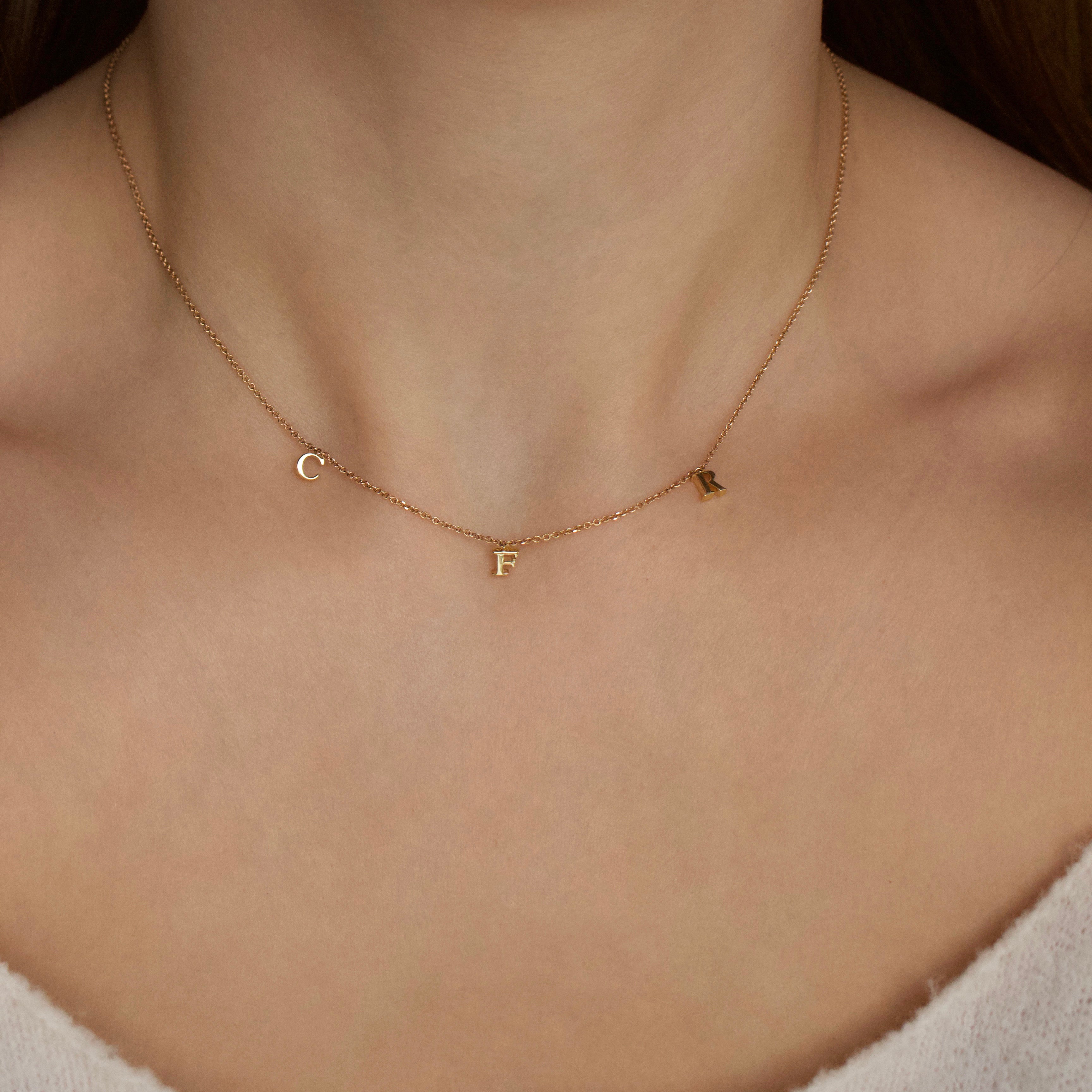 Custom Made Drop Initial Necklace Secondary image