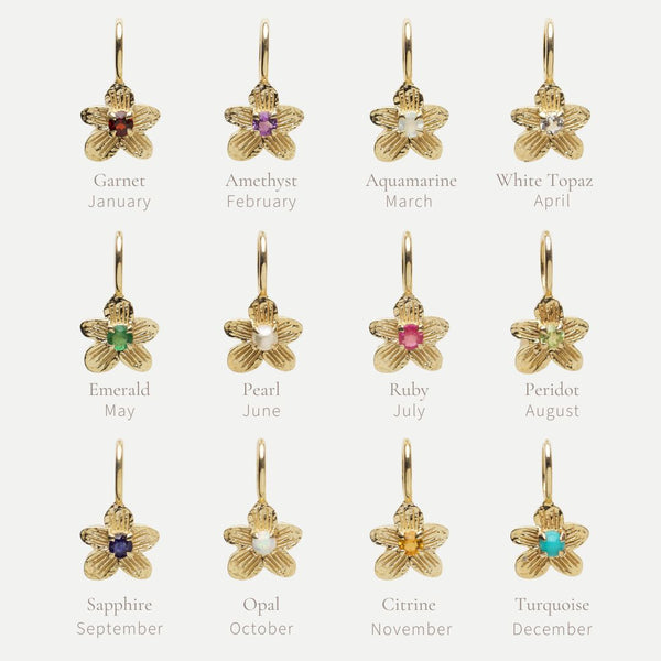 Treasured Birthstone Flower Charm