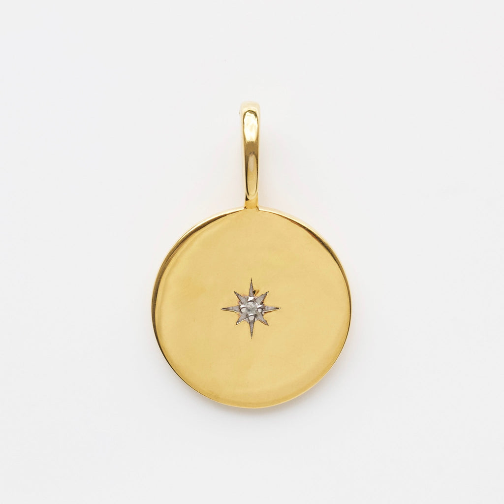 Star Set Diamond Engravable Pendant