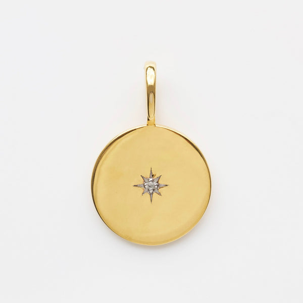 Star Set Diamond Engravable Pendant