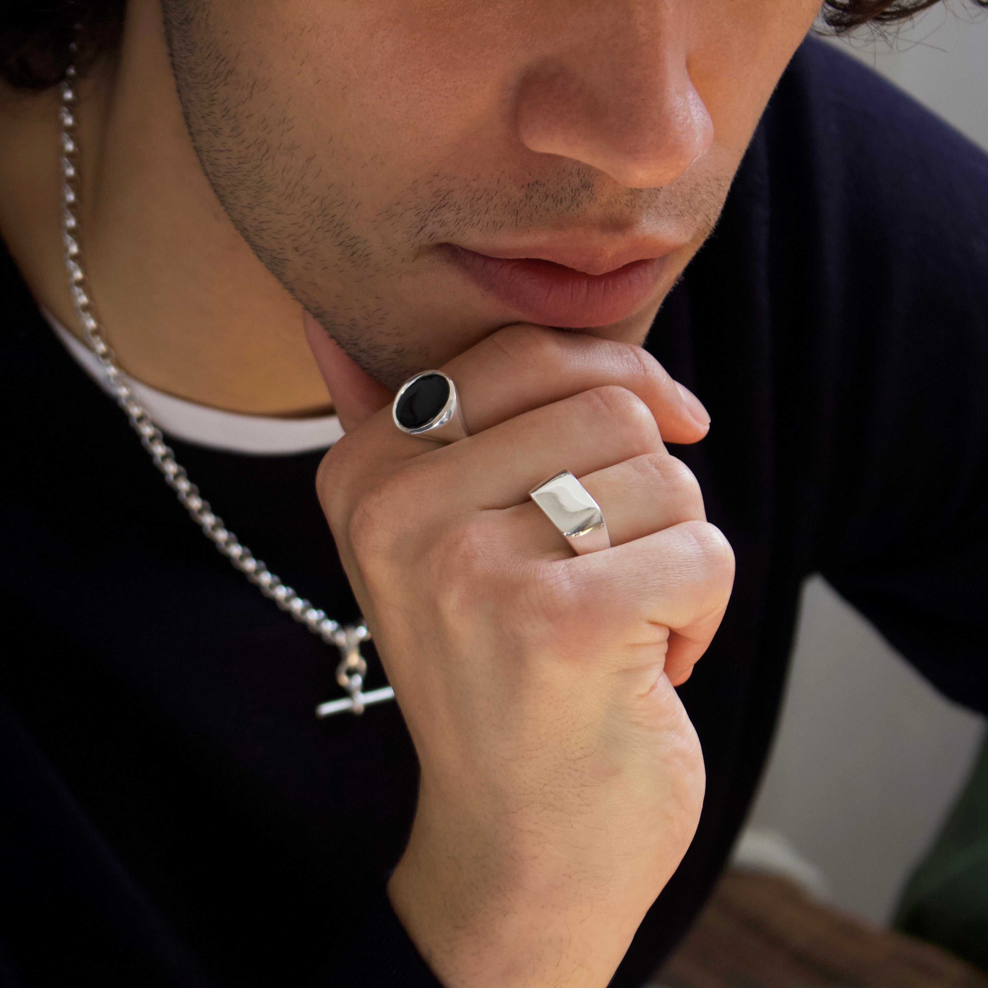 Mens Square Signet Ring Secondary image