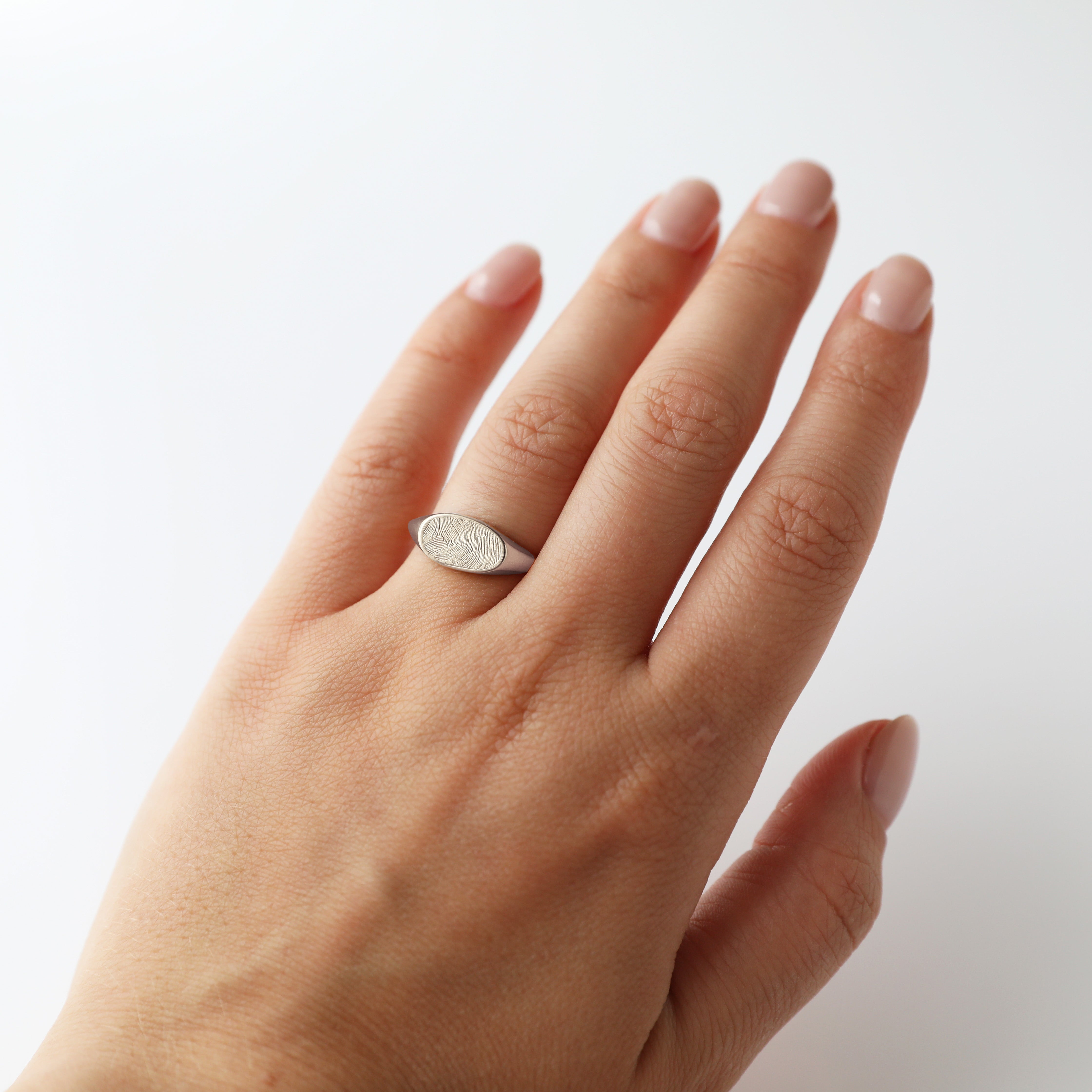 Custom Made Fingerprint Signet Ring Secondary image