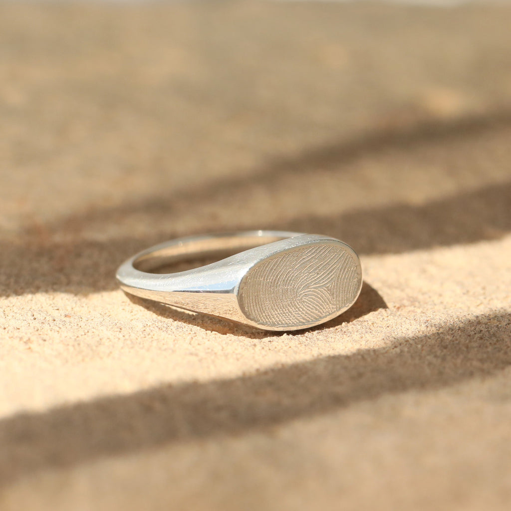 Custom Made Fingerprint Signet Ring