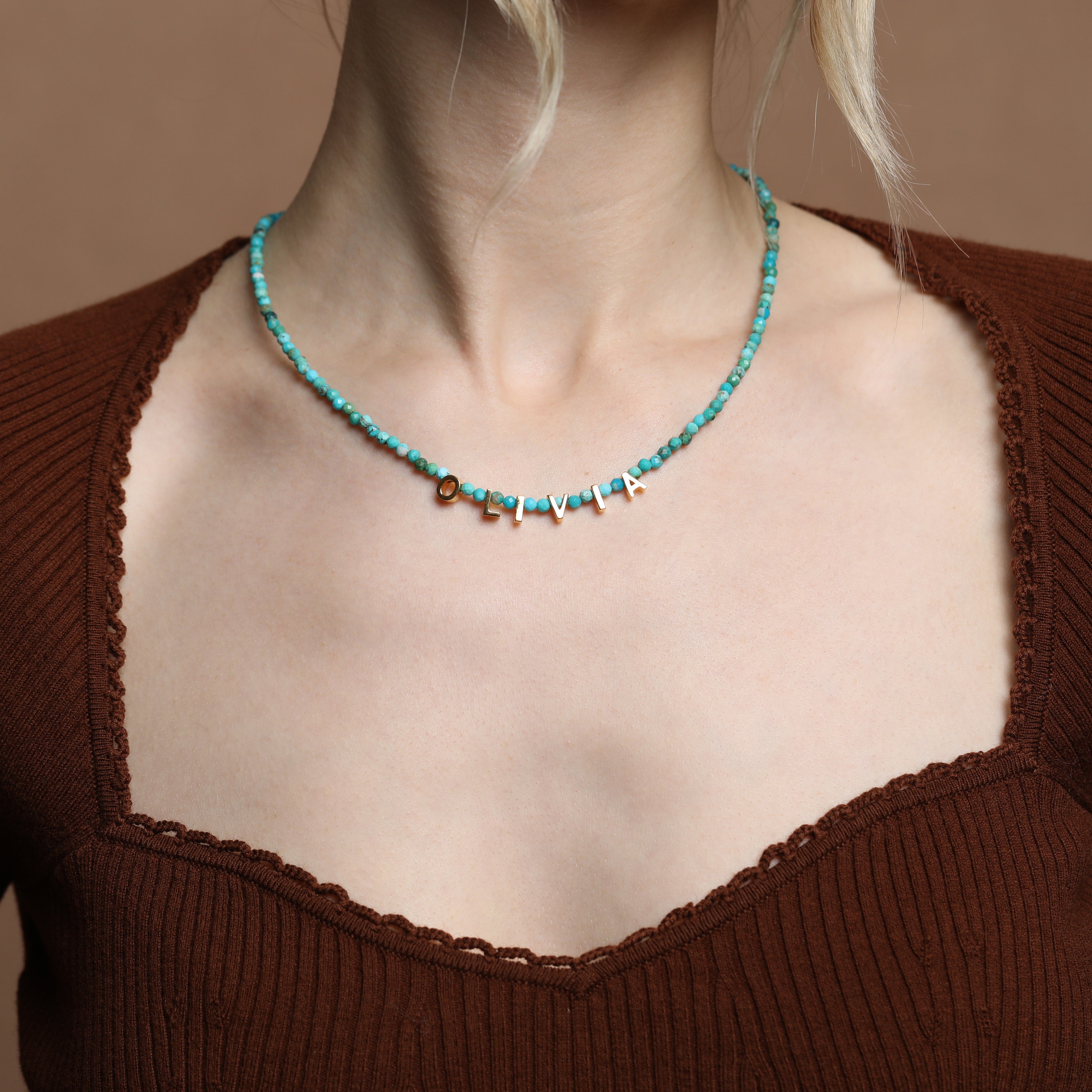 Custom Made Personalised Turquoise Necklace Secondary image