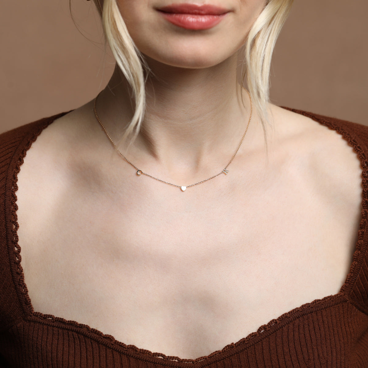 Custom Made Heart Initial Necklace