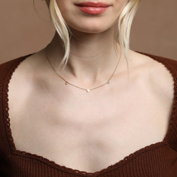 Custom Made Heart Initial Necklace