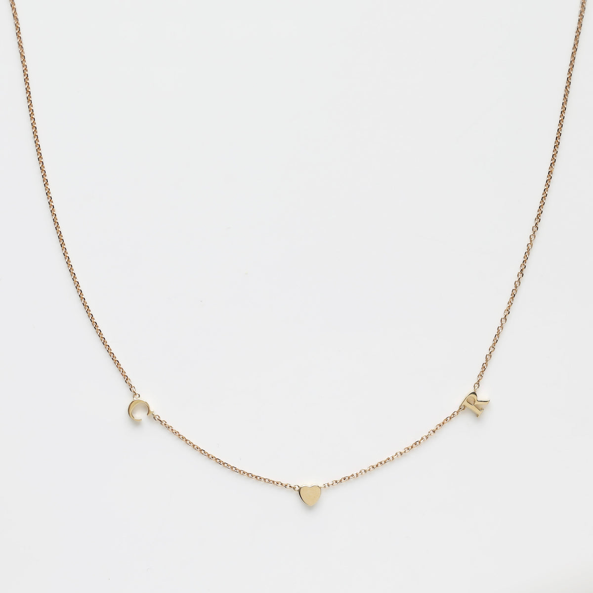 Custom Made Heart Initial Necklace Main image