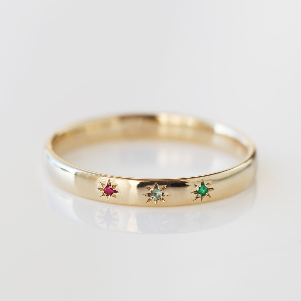 Custom Made Birthstone Star Set Band Main image
