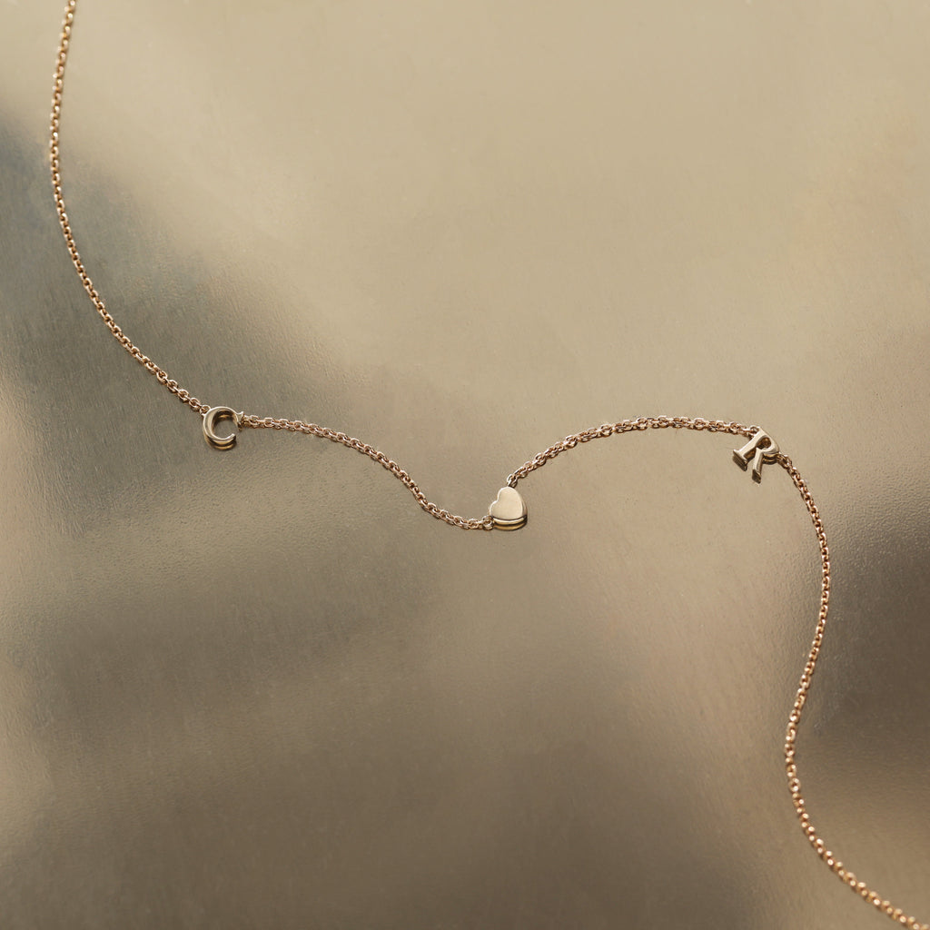 Custom Made Heart Initial Necklace